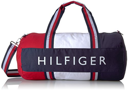 Tommy Hilfiger unisex adults Duffle Patriot Colorblock Duffel Bag, Navy/Red/White, One Size US