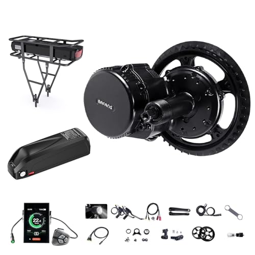 BAFANG BBS02B 48V 750W Mid Drive Kit with Battery Optional 8fun eBike Conversion Kit with LCD Display (C18 Display, Motor kit+46T Chainring+Rear Battery 48V 17.5Ah)