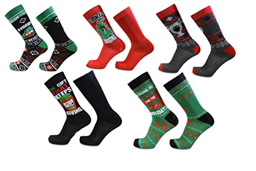 National Lampoon Christmas Vacation Moose Griswold Men's 5 Pack Crew Socks