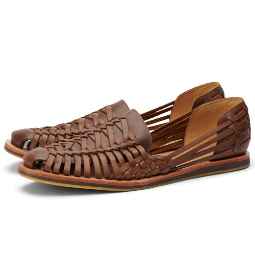 Nisolo Men's Huarache Sandal - Slip-On, Waterproof, Flexible, Breathable and Comfortable Mexican Huaraches For Men, Youth, Boys - Casual and Everyday Mens Woven Leather Sandals