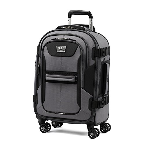 Travelpro Bold Softside Expandable Carry on Spinner Luggage, Carry on 21-Inch, Grey/Black