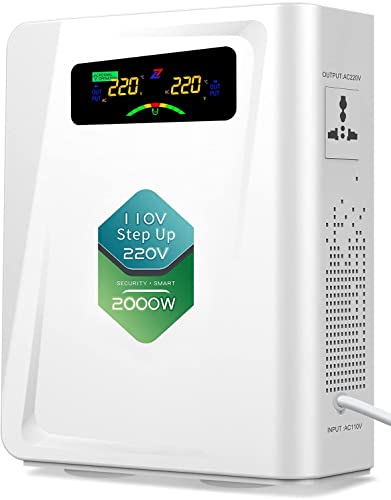Step Up Transformer 110v to 220v 2000w Voltage Converter, 120v to 240v, No Noise,Suit for Juicer, Chocolate Machine and Other Appliances ，Using 220V Asia Euro Appliance in US