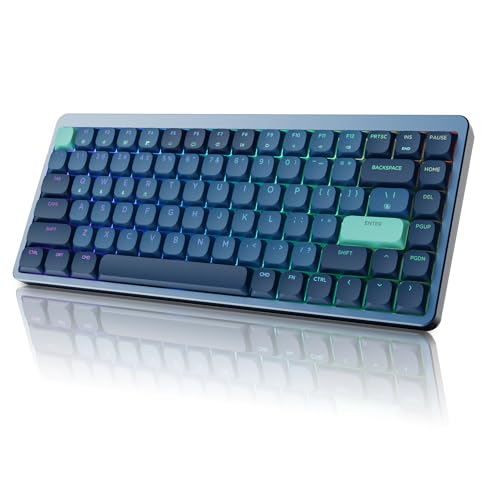 COSTOM L75 Low Profile Mechanical Keyboard, 75% Wireless Keyboard, Bluetooth/2.4Ghz/Wired Tri-Mode 84 Keys RGB Keyboard w/Durable Aluminum Frame Compatible with Mac Windows Outemu Red Switch