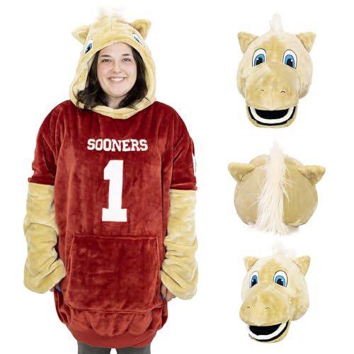 Plushible Sports/University Hoodie Blanket - Sweatshirt Blanket - Oversized Blanket hoodie - Sweater Blanket - Blanket Sweatshirt - One Size Fits All - Adult Wearable Blanket Oklahoma