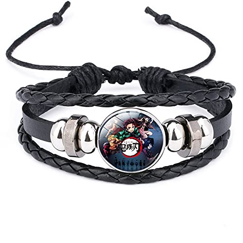 Anime Jewelry Tanjiro Kamado Wristband Braided Bracelet Cosplay kimetsu no Yaiba Gift (Slayer A)