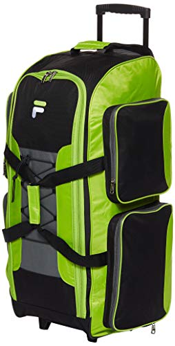 Fila 32' Lightweight Rolling Duffel, NEON Lime, One Size
