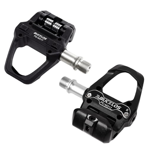 BUCKLOS Look Delta Spin Bike Bicycle Pedals - Compatible with Peloton Fit Road Bike/Indoor Cycling Exercise (9/16'' Clip Pedal)