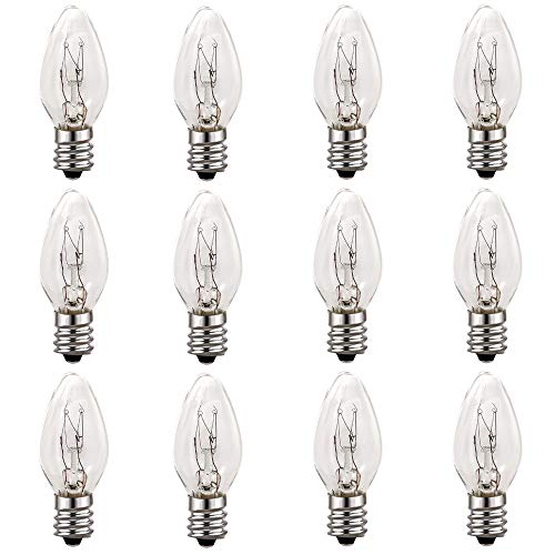 12 Pack, 15 Watt Light Bulbs for Himalayan Salt Lamps & Baskets, Chandeliers, Scentsy & Wax Warmers, E12 Base