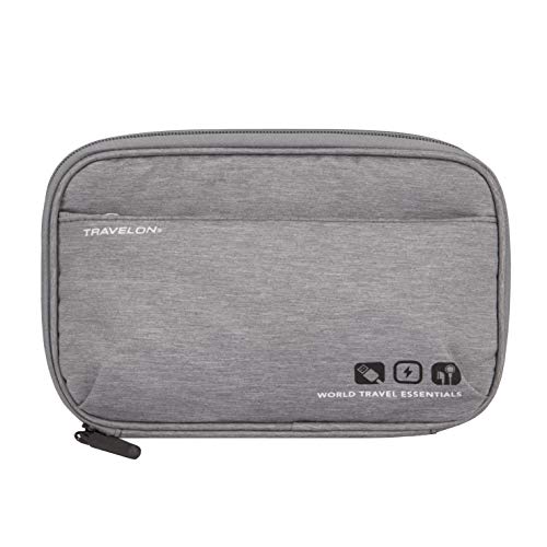Travelon World Travel Essentials Tech Organizer, Gray Heather, One Size