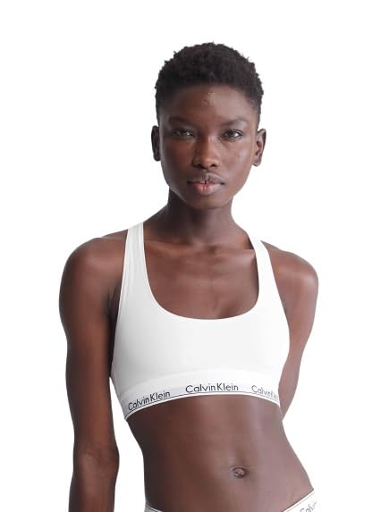 Calvin Klein Women's Modern Cotton Unlined Wireless Bralette, White, Large