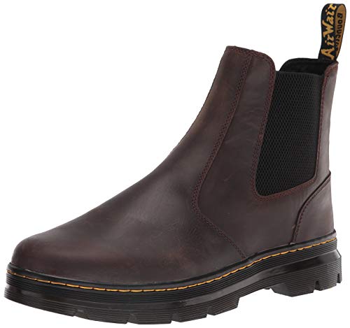 Dr. Martens Unisex Embury Chelsea Boot, Dark Brown Crazy Horse, 9 Women/8 Men