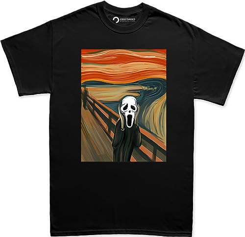 Halloween Van Gogh Scream Ghost Face Shirt for Men - Scream Merchandise - Horror Movie Shirts - Ghostface Merch - Scary Movie Tshirts - Horror Graphic Tees - Scream T-Shirt - Scream Halloween Shirt