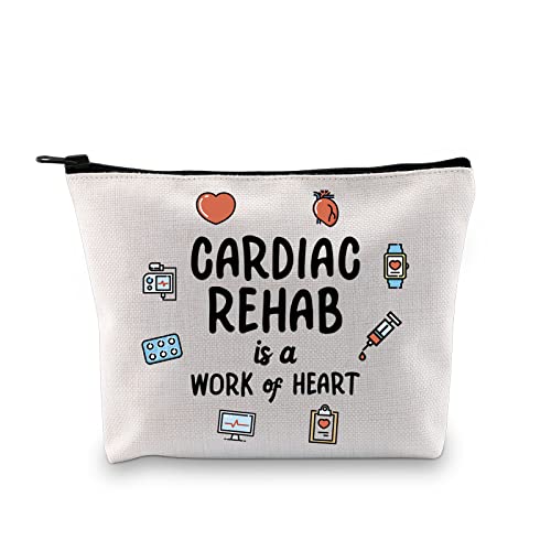 GJTIM Cardiac Rehab Gift Cardiologist Gift Cardiac Rehab Nurse Gift Cardiac Rehab Is A Work Of Heart Makeup Zipper Pouch (Cardiac Rehab Bag)