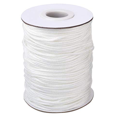 Vtete 1.8 mm × 100 Yards/Roll Braided Lift Shade Cord - White Polyester Shade Blinds Pull String Rope for Aluminum Blinds Windows, Roman Shade Repair, Gardening Plant & Crafts and DIY Projects