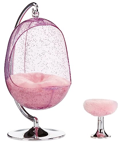 Bratz Funky Fashion Furniture Retro-Swing Chair Playset & Display with Footrest, Swings Back & Forth, Fits Dolls Up to 12' Tall, Y2K Nostalgia, Collectors Ages 6 7 8 9 10+