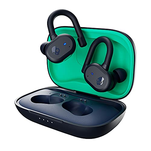 Skullcandy Push Active In-Ear Wireless Earbuds, 43 Hr Battery, Skull-iQ, Alexa Enabled, Microphone, Works with iPhone Android and Bluetooth Devices - Dark Blue/Green