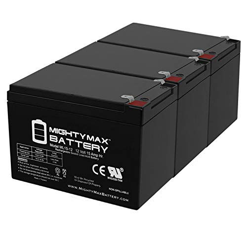 Mighty Max Battery 12V 15AH F2 Replaces Razor 15165070 MX650 Dirt Rocket - 3 Pack Brand Product