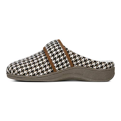 Vionic Women's Indulge Carlin Flannel Mule Slipper- Comfortable Spa House Slippers that include Three-Zone Comfort with Orthotic Insole Arch Support, Medium Fit, Sizes 5-12 Cream 6 US