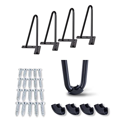 LCSDLHLSY Hairpin Legs 6 Inch, Metal Furniture Legs with Floor ProtectorsSet of 4 - Home DIY Projects for Cabinets, Coffee Table Legs, Wardrobes, TV Cabinets, Drawers, Bedside Tables, Sofas, etc，