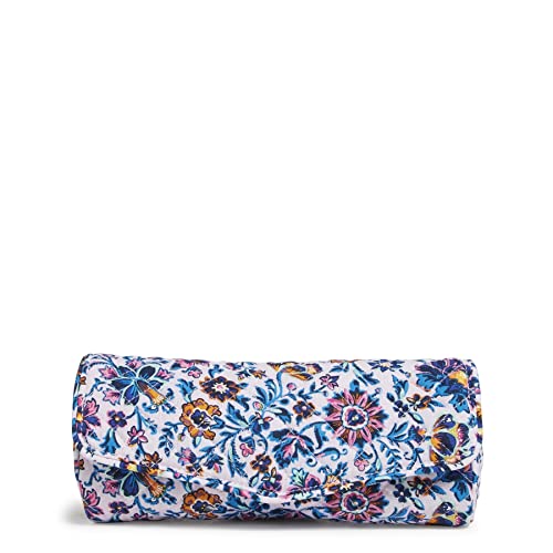 Vera Bradley Women's Cotton on a Roll Makeup Brush & Pencil Case, Cloud Vine Multi - Recycled Cotton, One Size