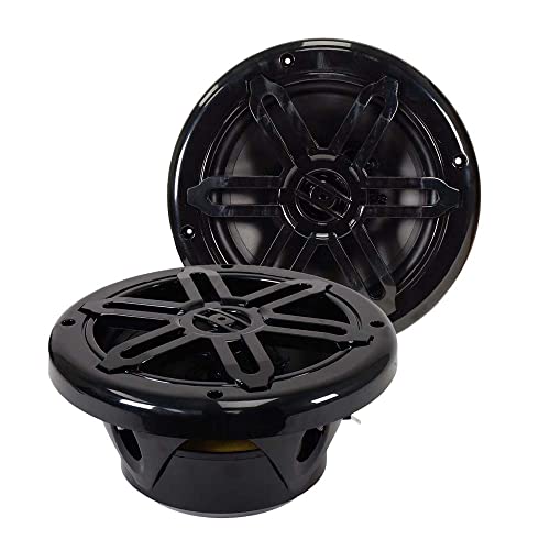 Seismic Audio - SA-08M01B - Pair of Black 8 Inch 200 Watt 2-Way Waterproof Boat/Marine Speakers - 400 Watts Total