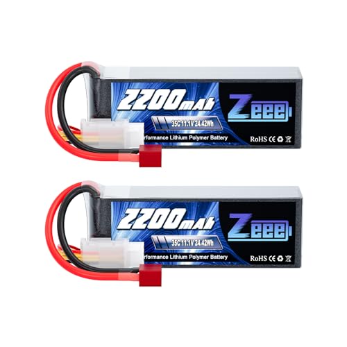 Zeee 3S LiPo Battery 2200mAh 11.1V 35C Soft Case Battery with Deans T Connector for RC Airplane RC Quadcopter Helicopter Drone FPV (2 Pack)