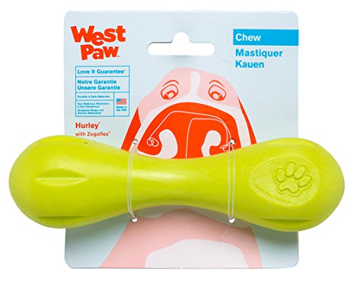 WEST PAW Zogoflex Hurley Dog Bone Chew Toy – Floatable Pet Toys for Aggressive Chewers, Catch, Fetch – Bright-Colored Bones for Dogs – Recyclable, Dishwasher-Safe, Non-Toxic, Small, Granny Smith