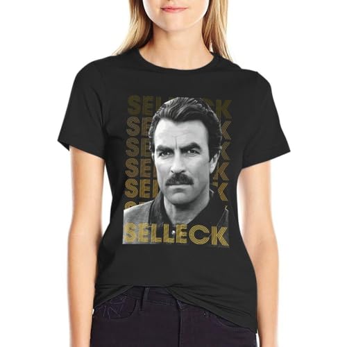 Tom Actor Selleck Shirt Women's Casual Summer Short Sleeve Graphic T Shirts Vintage Basic Tees Tops