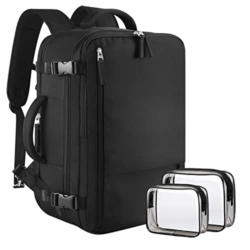 Sinaliy Large Travel Backpack for Women Men, Expandable 40L Carry On Backpack, 17 Inch Laptop Backpack College Bookbag, Waterproof Travel bag as Person Item Flight Approved