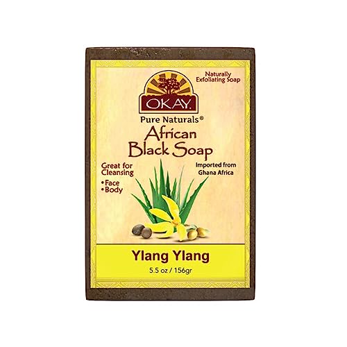 OKAY Pure Naturals AFRICAN BLACK SOAP YLANG YLANG 5.5oz / 156gr