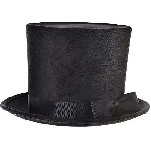 amscan Victorian Deluxe Black Top Hat, Adult, 10.75' x 11.75' x 7', One Size