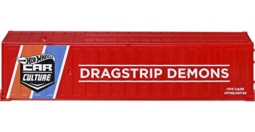 Hot Wheels Lion’s Roar Container Set, 5 1:64 Scale Premium Drag Racing Cars in Collectible Container, Metal/Metal & RealRiders,for Collectors