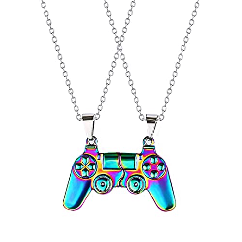CJIAYUJEW Game Controller Necklace for Couples, Matching Necklace for Best Friend, Friendship Sister Necklace (Color)