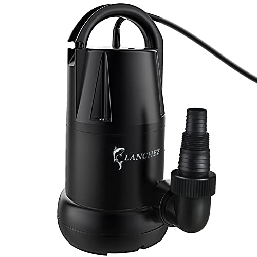 Lanchez Submersible Sump Pump 3/4 HP 4450 GPH, Utility Pump for Clean/Dirty Water Removal, Transfer Water Pump for Swimming Pool Garden Pond Basement, Drain Pump for Draining flooded house backup