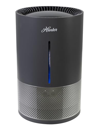 HHE150 Hunter Aspire 4.8L Evaporative Humidifier with PermaWick Filter (4.8L) - Remove Contaminants & White Dust for Clean Mist & Air – Medium Humidifier for Home, Bedroom, or Dorm - Graphite