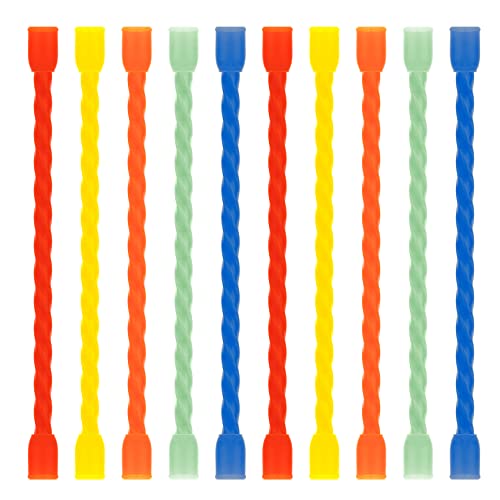 Gesipor 10 PCS 4-Inch Silicone Cable Ties - Reusable Twist Ties Bendable Steel-Core Rubber Cable Ties for Bundling and Holding, All Purpose Cord Tie for Indoor and Outdoor (5 Colors)