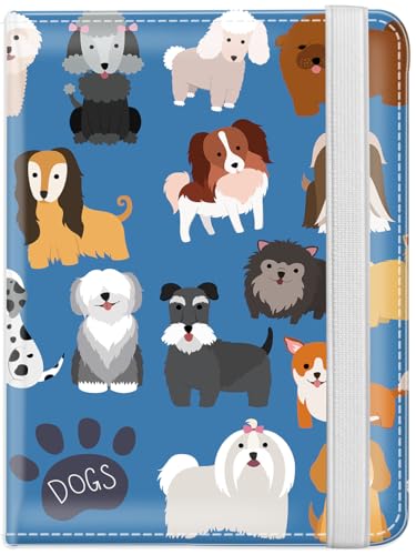 MFLPA RFID Premium Leather Passport Holder Covers Case, Wallet, Passport Cover, Passport Case with Vaccine Card Slot, Cute Passport Holder, Travel Essentials for Family Vacation Cute Dogs