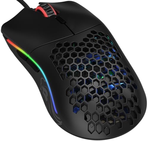 Glorious Model O Wired Gaming Mouse 67g Superlight Honeycomb Design, RGB, Pixart 3360 Sensor, Omron Switches, Ambidextrous - Matte Black