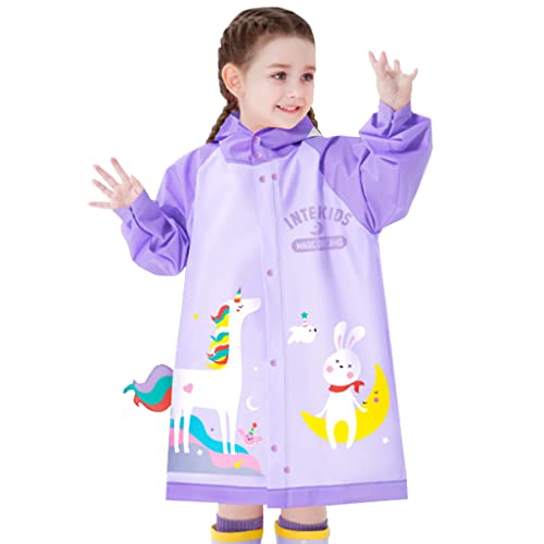 Kids Raincoats Hooded Rain Poncho Waterproof Rain Jacket Boys Girls Rain Suit Cute 3D Cartoon Rainwear 2-12 Years