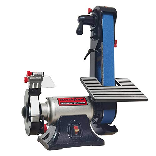 Bucktool Combo 2' x 42' Belt Sander 6' Bench Grinder, Knife Sharpener with Large Work Table BG2600 Upgraded Model