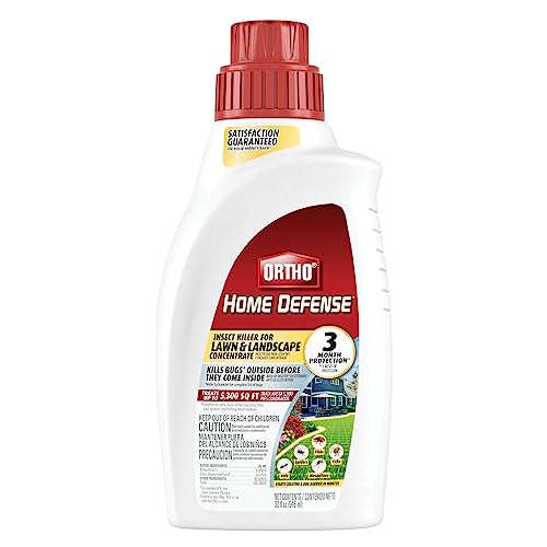 Ortho Home Defense Insect Killer for Lawn & Landscape Concentrate - Treats up to 5,300 sq. ft., For Ants, Ticks, Mosquitoes, Fleas & Spiders, Starts Working Within Minutes, 32 oz.