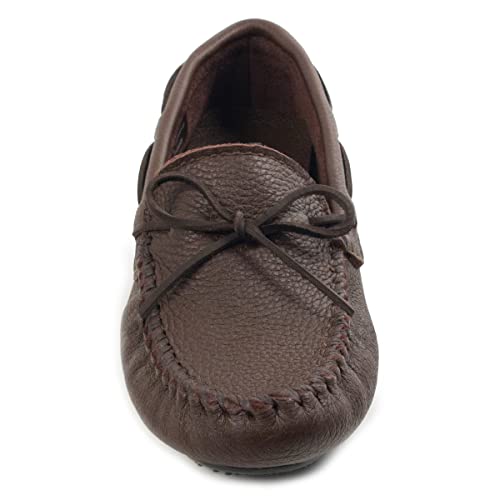 Minnetonka Men's Moosehide Driving Moc, Chocolate Moose, 12 M US