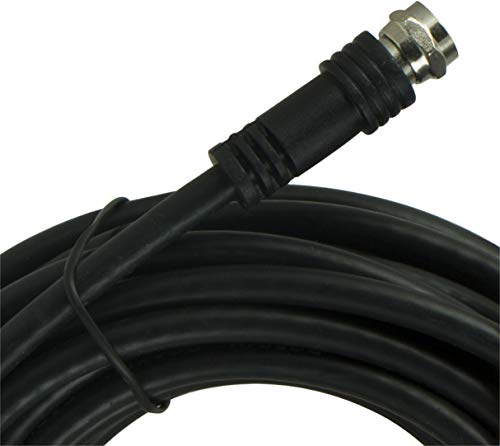 GE RG6 Coax Cable, 50ft, F-Type Connectors, Screw-On Installation, No Tools Required, Black 33600