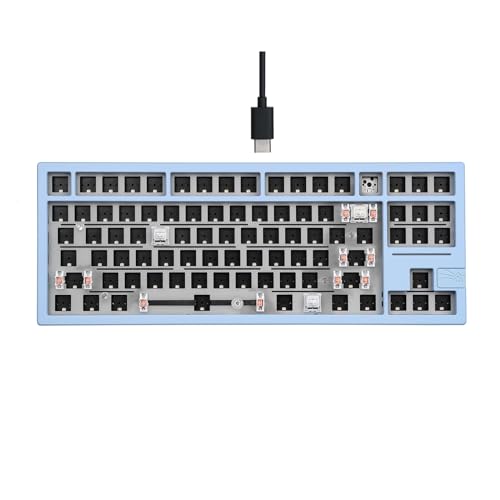 EPOMAKER x Feker Galaxy80 Gaming Keyboard Kit, Aluminum Alloy Wired Mechanical Keyboard, Gasket-Mounted Custom Barebones Kit, Hot Swappable, NKRO RGB Keyboard Kit for Win/Mac/Linux (Blue, Kit)