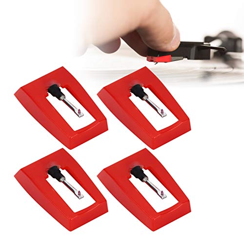 Pack of 4 Turntable Needle Replacement Turntable Needles with Tapered Ceramic Needle Design for Crosley, ION, Victrola, 1byone, Jenson, TechPlay