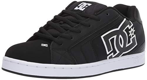 DC Men's Net Skate Casual Shoe Skateboarding, Black/Black/White, 11 D US