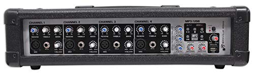 Rockville 1800w Powered 4 Channel Mixer/Amplifier w USB/EQ/Effects/Phantom (RPM45)