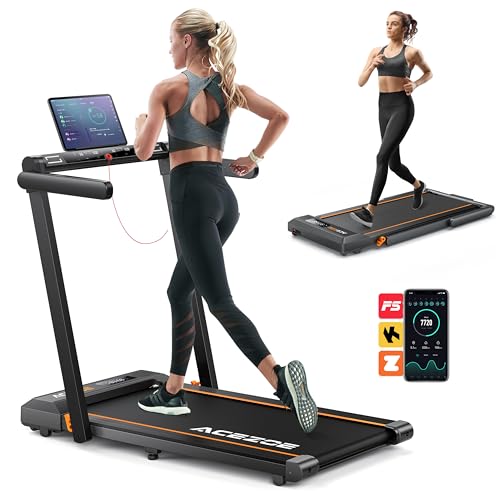 Acezoe 2 in 1 Foldable Treadmill for Home, Under Desk Treadmill with 12 HIIT Modes, Workout APPs and Touch Screen, 2.5HP Walking Treadmill for Home Office, 265lbs Capacity, Installation Free