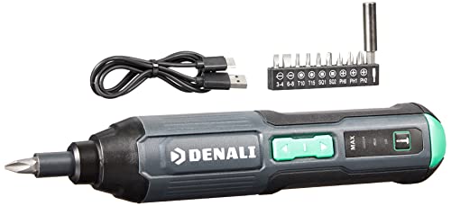 Amazon Basics by SKIL 4V Cordless Stick Screwdriver with 10-Piece Bit Set and USB Cable(Previously Denali brand)