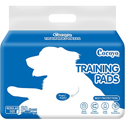 COCOYO Best Value 22'x22' Dog Training Pads 50 Count | Dog Pee Pads | Super Absorbent Puppy Pads,White